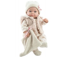 PR5123 Кукла Бэби в меховой жилетке 32см